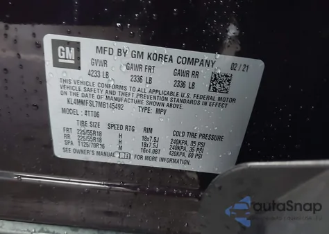 2021 Buick Encore Gx Fwd Essence z USA, uszkodzony, nr VIN KL4MMFSL7MB145492